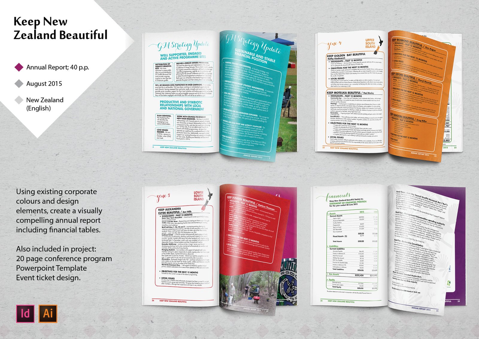 lakazdi graphic designer sample of work portfolio annual report keep new zealand beautiful indesign illustrator