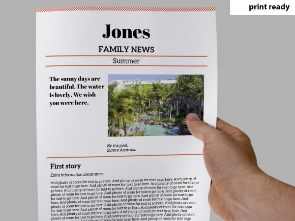 family newsletter pdf template easy to fill in and use as an editable form sleek and minimal design to use for birthday celebration festival news travels births deaths marriages graduations any reason to send out a mass email to your family